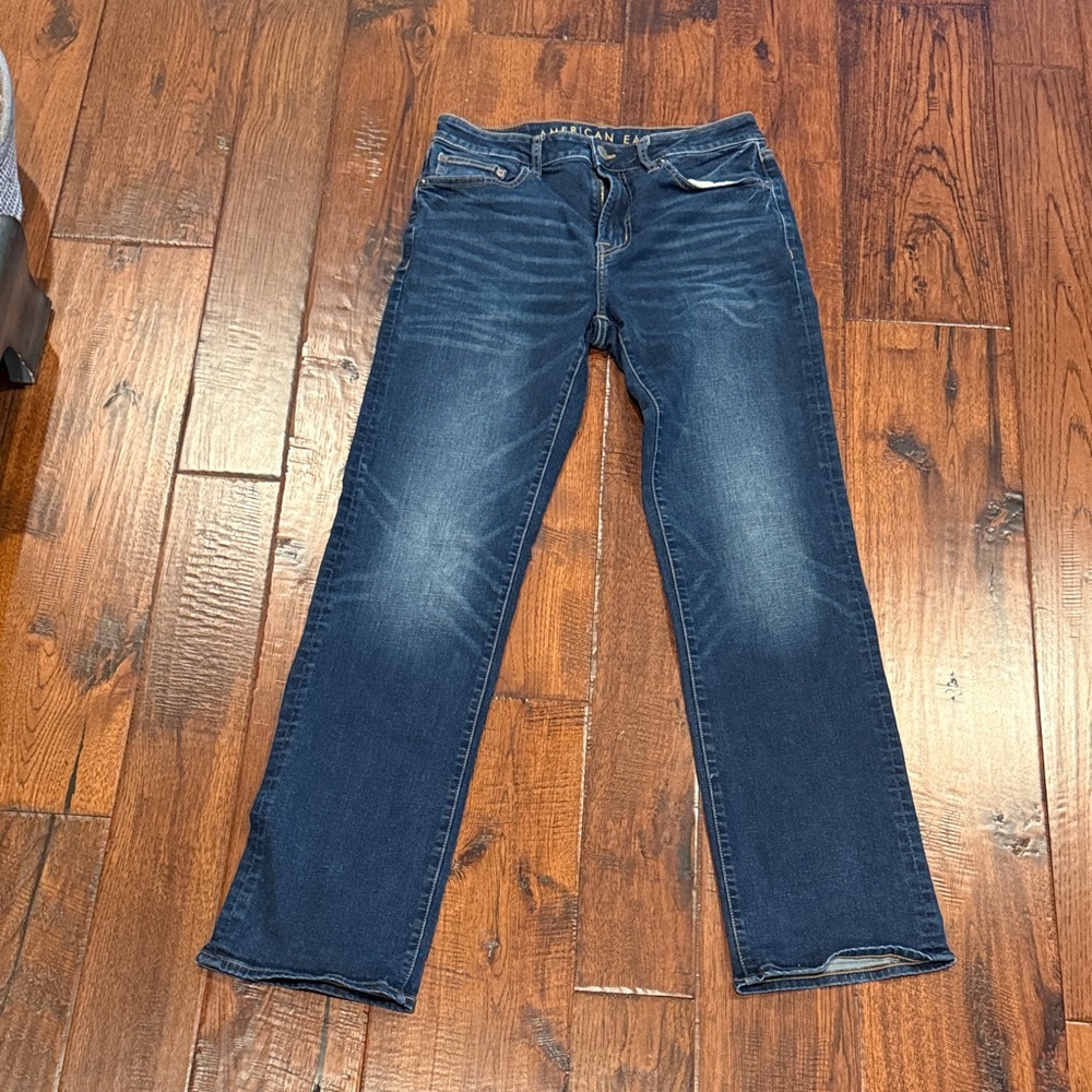 American Eagle Outfitters Men's Dark Blue Straight Jeans 32”x34”